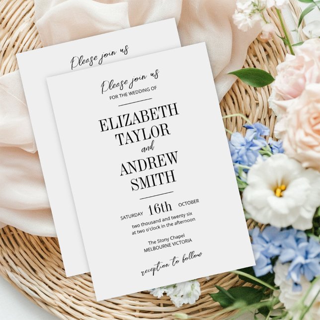 Simple Elegant invitation, beautiful concise font Invitation (Creator Uploaded)