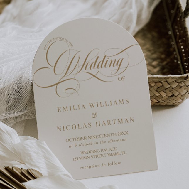 Simple Elegant Ivory All In One Wedding Invitation (Creator Uploaded)