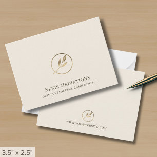 Simple Elegant Ivory Gold Leaf Card