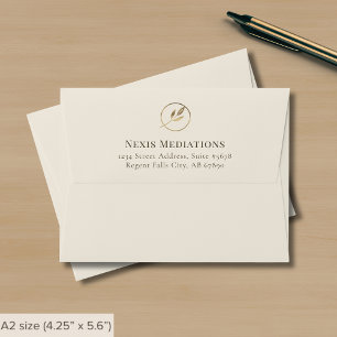 Simple Elegant Ivory Gold Leaf Envelope