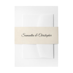 Simple Elegant Ivory or Cream Coloured Wedding Invitation Belly Band