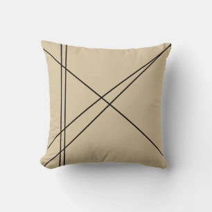 Simple Elegant Japandi Black and Tan Cushion