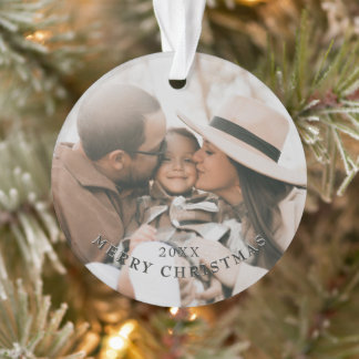 Simple Elegant Keepsake Family Photo Tree Decor Ornament
