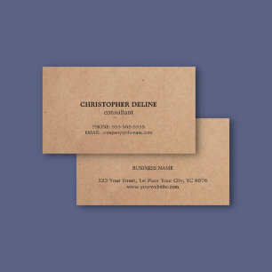 Simple Elegant Kraft Paper Consultant Business Card