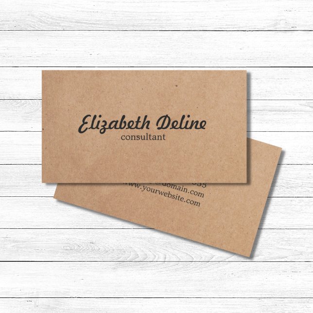 Simple Elegant Kraft Paper Consultant Business Card (Creator Uploaded)