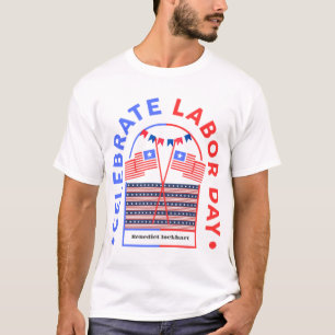 Simple Elegant Labor Day with USA flag T-Shirt