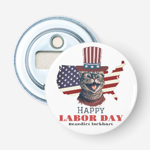 Simple Elegant Labor Day with USA flag T-Shirt Bottle Opener