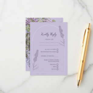 Simple Elegant Lavender Blooms Wedding RSVP Enclosure Card