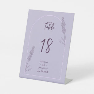 Simple Elegant Lavender Blooms Wedding Table No Pedestal Sign