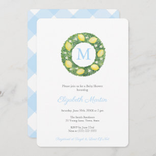 Simple Elegant Lemons Boy Baby Shower Party Invitation
