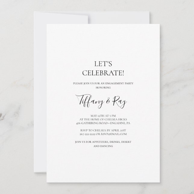 Simple Elegant Let's Celebrate Invitation (Front)