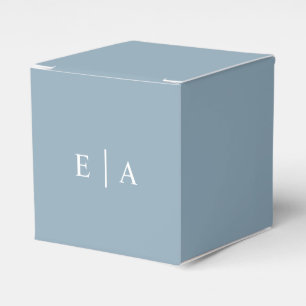 Simple Elegant Light Blue Monogram Favour Box