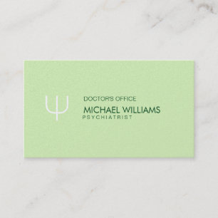 Simple Elegant Light Green Psychologist Profession Business Card