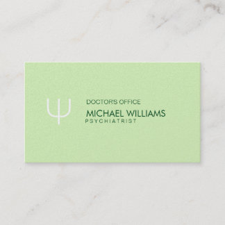 Simple Elegant Light Green Psychologist Profession Business Card