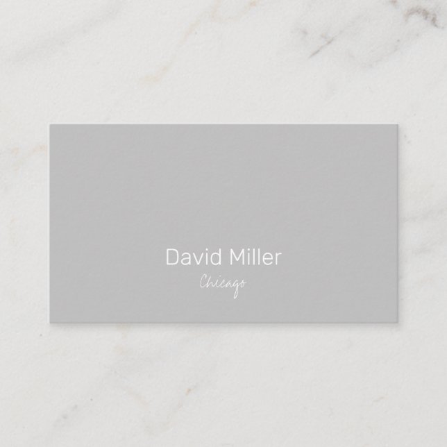 Simple Elegant Light Grey Business Card (Front)