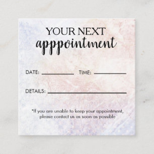 Simple Elegant Light Pink Beauty Salon Appointment Card