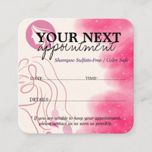 Simple Elegant Light Pink Beauty Salon Appointment Card