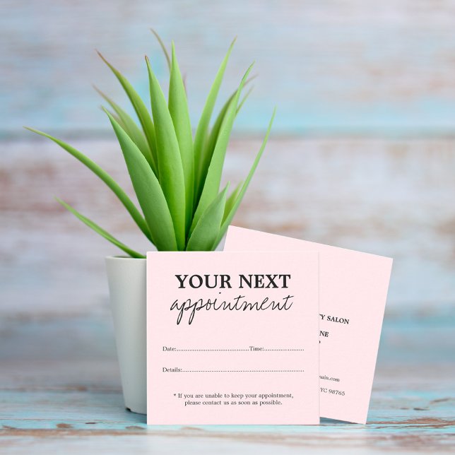 Simple Elegant Light Rose Beauty Appointment Card (Creator Uploaded)