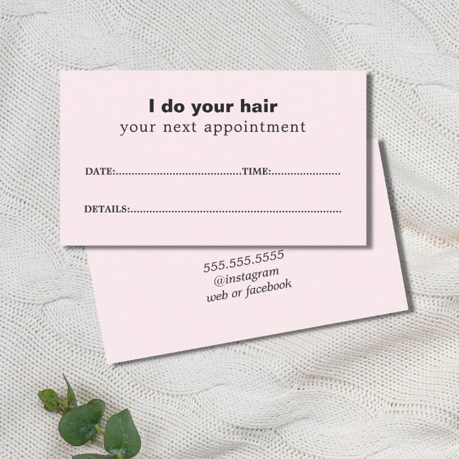 Simple Elegant Light Rose Beauty Appointment Card (Creator Uploaded)