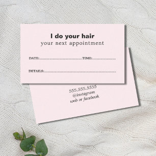 Simple Elegant Light Rose Beauty Appointment Card