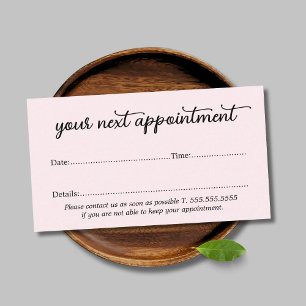 Simple Elegant Light Rose Beauty Appointment Card