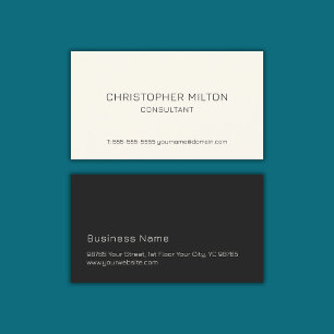 Simple Elegant Light Yellow Black Consultant Business Card
