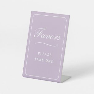 Simple Elegant Lilac Favours Pedestal Sign