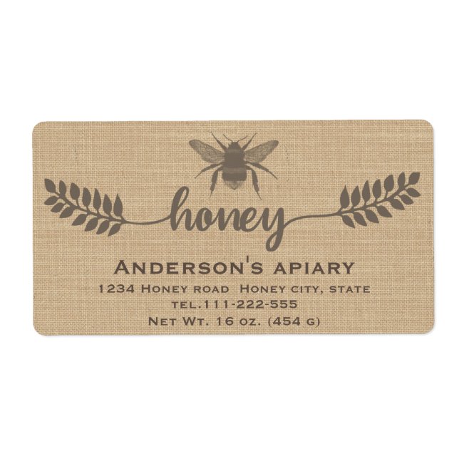 Simple elegant linen calligraphy honey branch (Front)