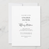 Simple Elegant Lingerie Shower Invitation