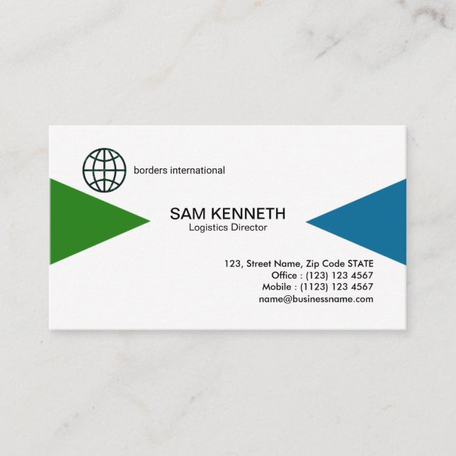 Simple Elegant Logistic Triangles Business Card (Front)