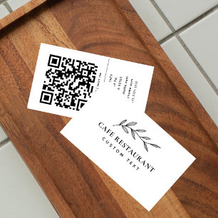 Simple Elegant Logo or QR Hospitality Business  Card