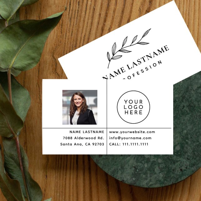 Simple Elegant Logo Photo Professional Business  Business Card (Creator Uploaded)