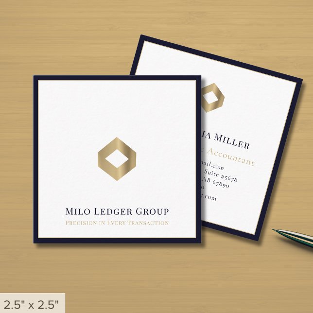 Simple Elegant Logo Square Business Card (Creator Uploaded)