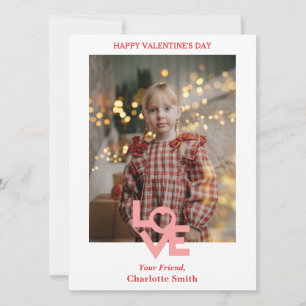 Simple Elegant Love photo classroom valentines Holiday Card