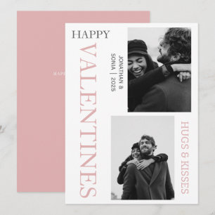 Simple Elegant Love valentines day couple 2 photo Holiday Card