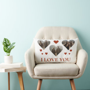 Simple Elegant Love valentine's day couple 3 photo Lumbar Cushion
