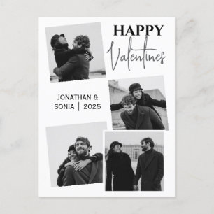 Simple Elegant Love valentines day couple 4 photo Holiday Postcard