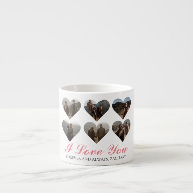 Simple Elegant Love valentine's day couple 6 photo Espresso Cup (Front)