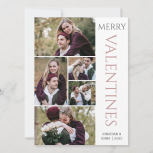 Simple Elegant Love valentines day couple 6 photo Holiday Card