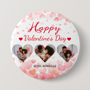 Simple Elegant Love valentine's day Couple photo 7.5 Cm Round Badge