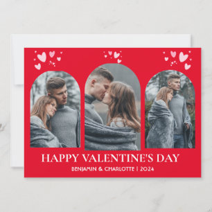 Simple Elegant Love valentine's day couple photo H Holiday Card
