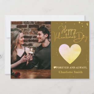 Simple Elegant Love valentine's day couple photo Holiday Card
