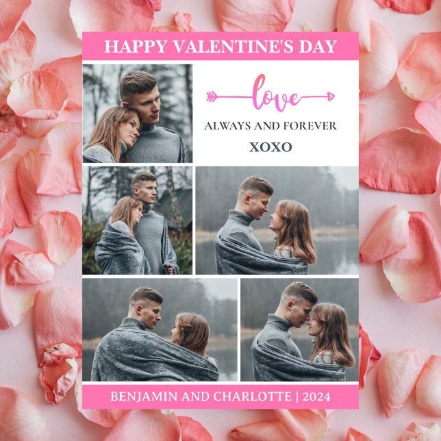 Simple Elegant Love valentine's day couple photo Holiday Card (Creator Uploaded)
