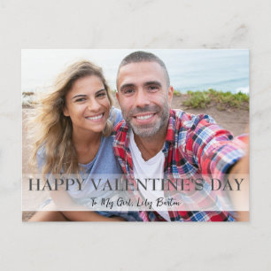 Simple Elegant Love valentine's day Couple photo Holiday Postcard