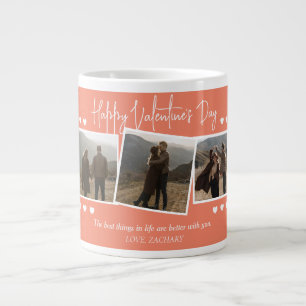 Simple Elegant Love valentine's day couple photo Large Coffee Mug