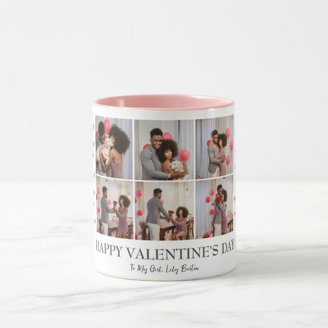 Simple Elegant Love valentines day Couple photo Mug (Center)