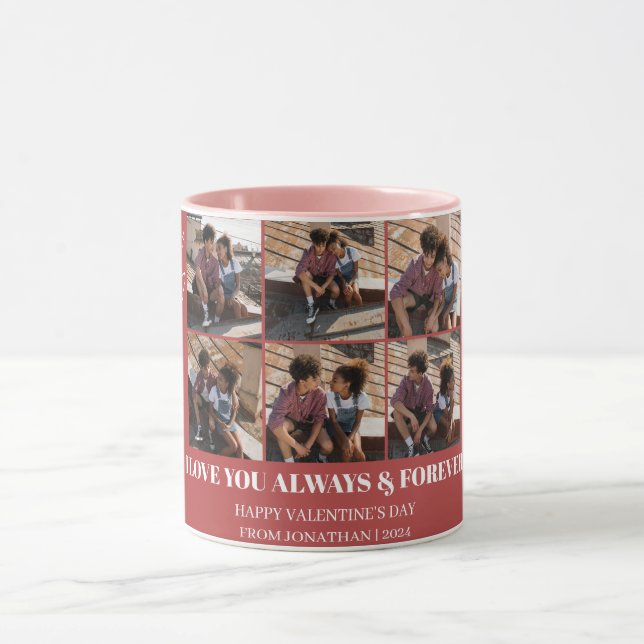 Simple Elegant Love valentine's day couple photo Mug (Center)