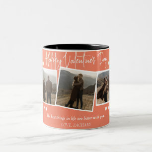 Simple Elegant Love valentine's day couple photo Two-Tone Coffee Mug