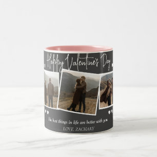 Simple Elegant Love valentine's day couple photo Two-Tone Coffee Mug