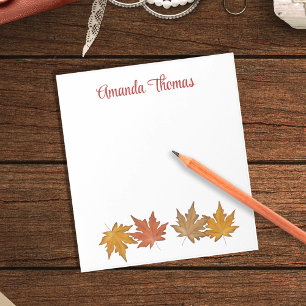 Simple Elegant Maple Leaves Personalized Notepad